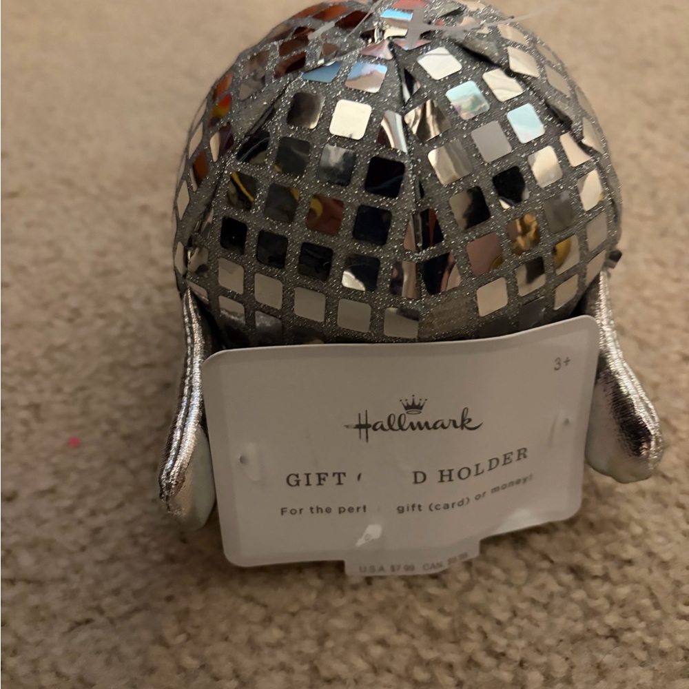 Hallmark Silver disco ball plush Mosaic Gift Holder